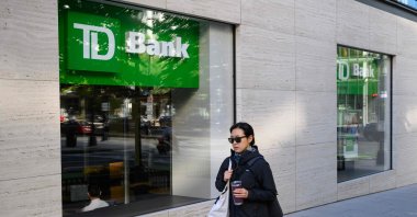 A pedestrian passes by a TD Bank branch in Washington, D.C., U.S., Oct. 10, 2024. (AFP Photo)