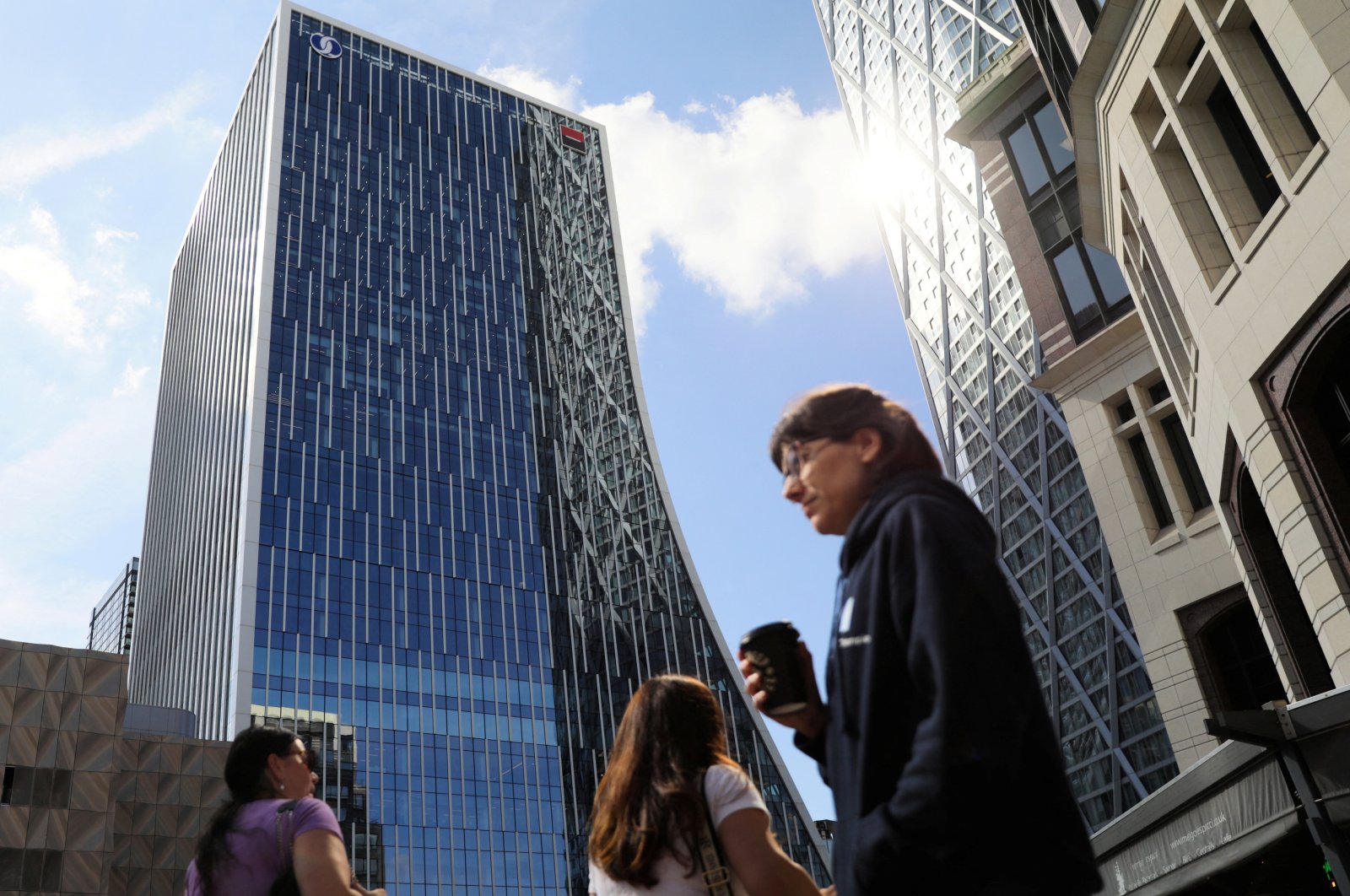 People walk past the new headquarters of the European Bank for Reconstruction and Development (EBRD) in Canary Wharf, London, U.K., Sept. 14, 2023. (Reuters Photo)