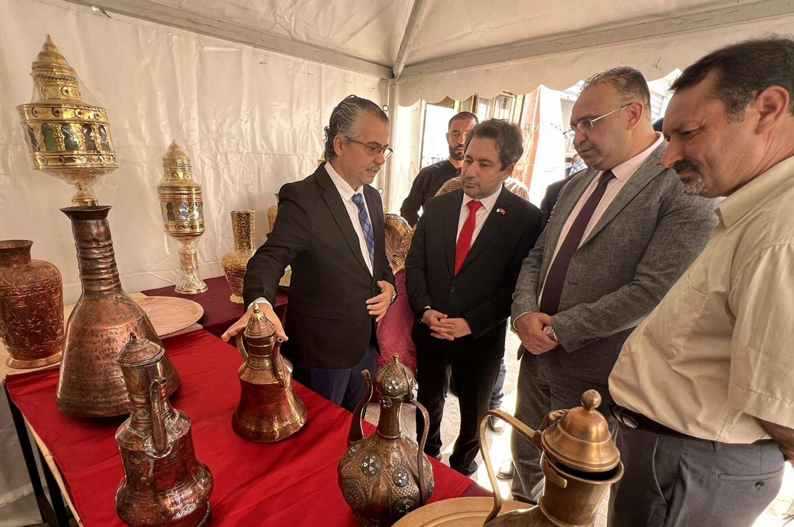 The workshop is opened by Türkiye&#039;s Ambassador to Algeria Muhammet Mücahit Küçükyılmaz (L 2), alongside officials from the Algerian Ministry of Tourism and local administrators, Constantine, Algeria, Oct. 10, 2024. (AA Photo)