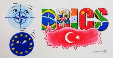 "By joining BRICS, Türkiye will access more opportunities and resources to access financial resources, technology, human resources and markets." (Illustration by Erhan Yalvaç)