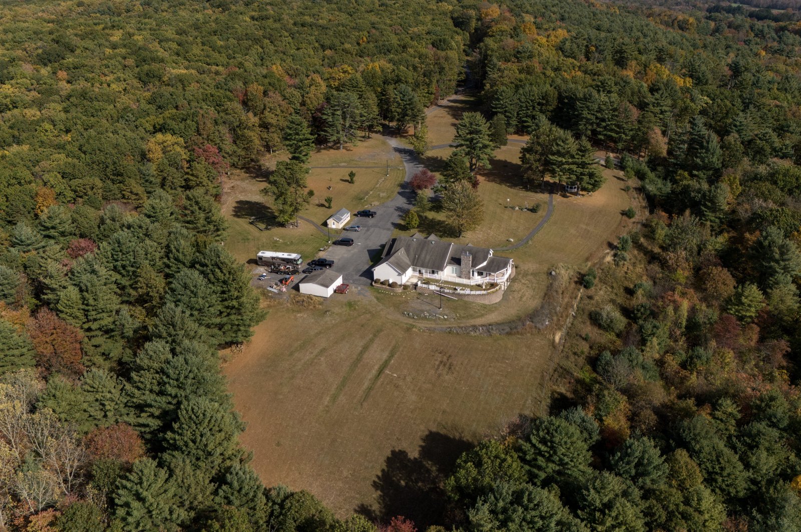 FETÖ ringleader Fetullah Gülen&#039;s new residence is seen from above, Saylosburg, Pennsylvania, U.S., Oct. 13, 2024. (AA Photo)