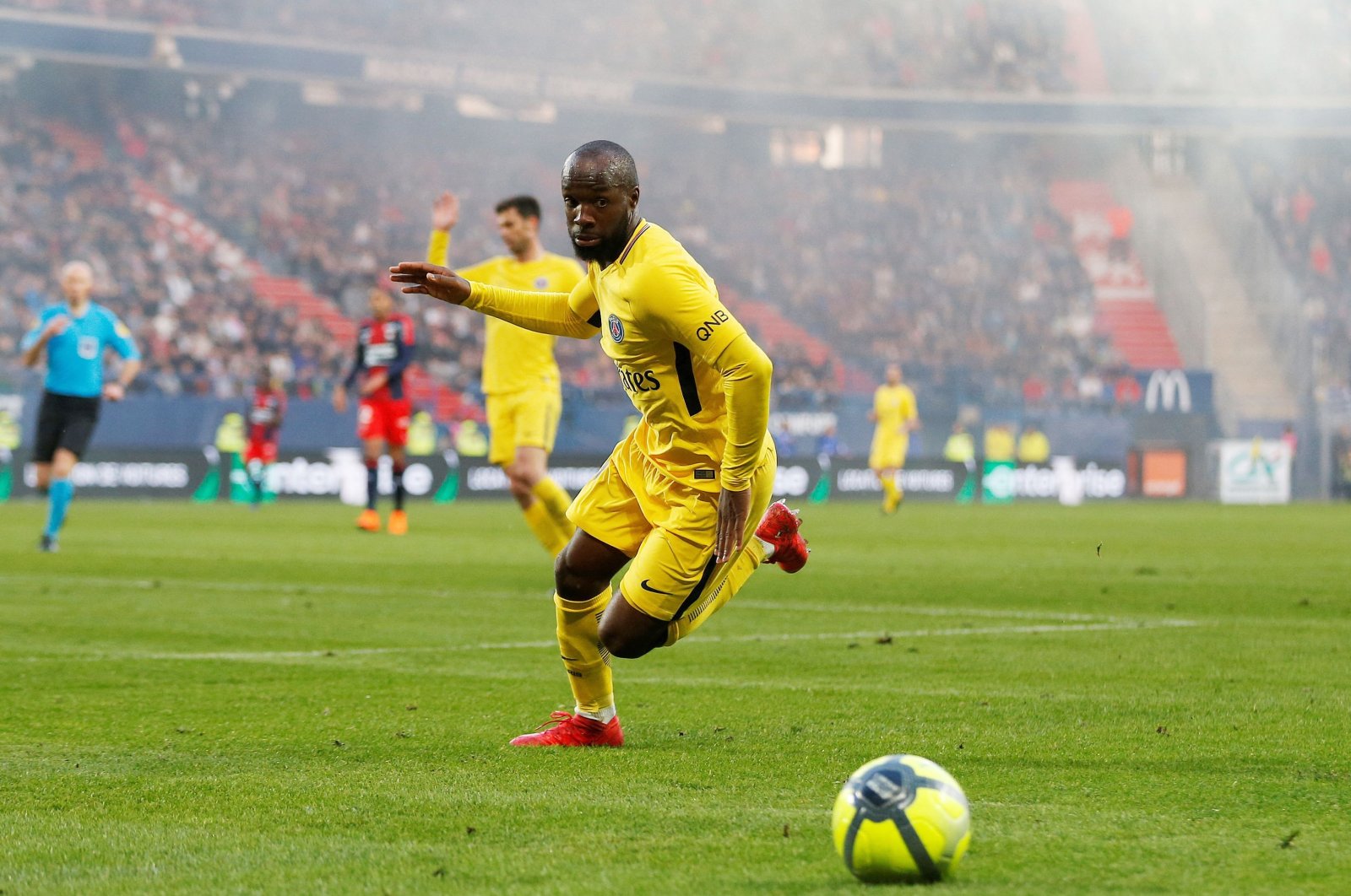 Lassana Diarra during the French L1 football match between Caen (SMC) and PSG at the Michel d&#039;Ornano stadium, Caen, France, May 19, 2018. (AFP Photo)