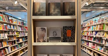 A handout photo from the Korean Cultural Center U.K. (KCCUK) shows books by Han Kang in a bookstore, London, U.K., Oct. 11, 2024. (EPA Photo)