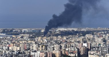 Smoke billows after an Israeli airstrike on Dahieh, a southern suburb of Beirut, Lebanon, Oct. 16, 2024. (EPA Photo)