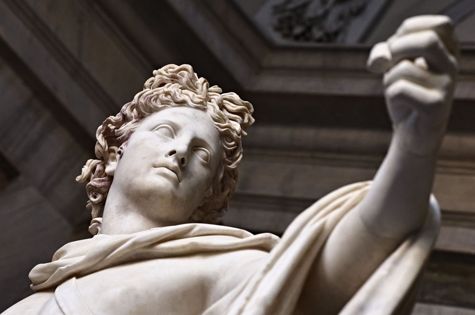 Vatican City shows the marble statue of &quot;Apollo Belvedere&quot; at the Vatican Museums on its return to display following its restoration at the Vatican, Oct. 15, 2024. (AFP Photo)