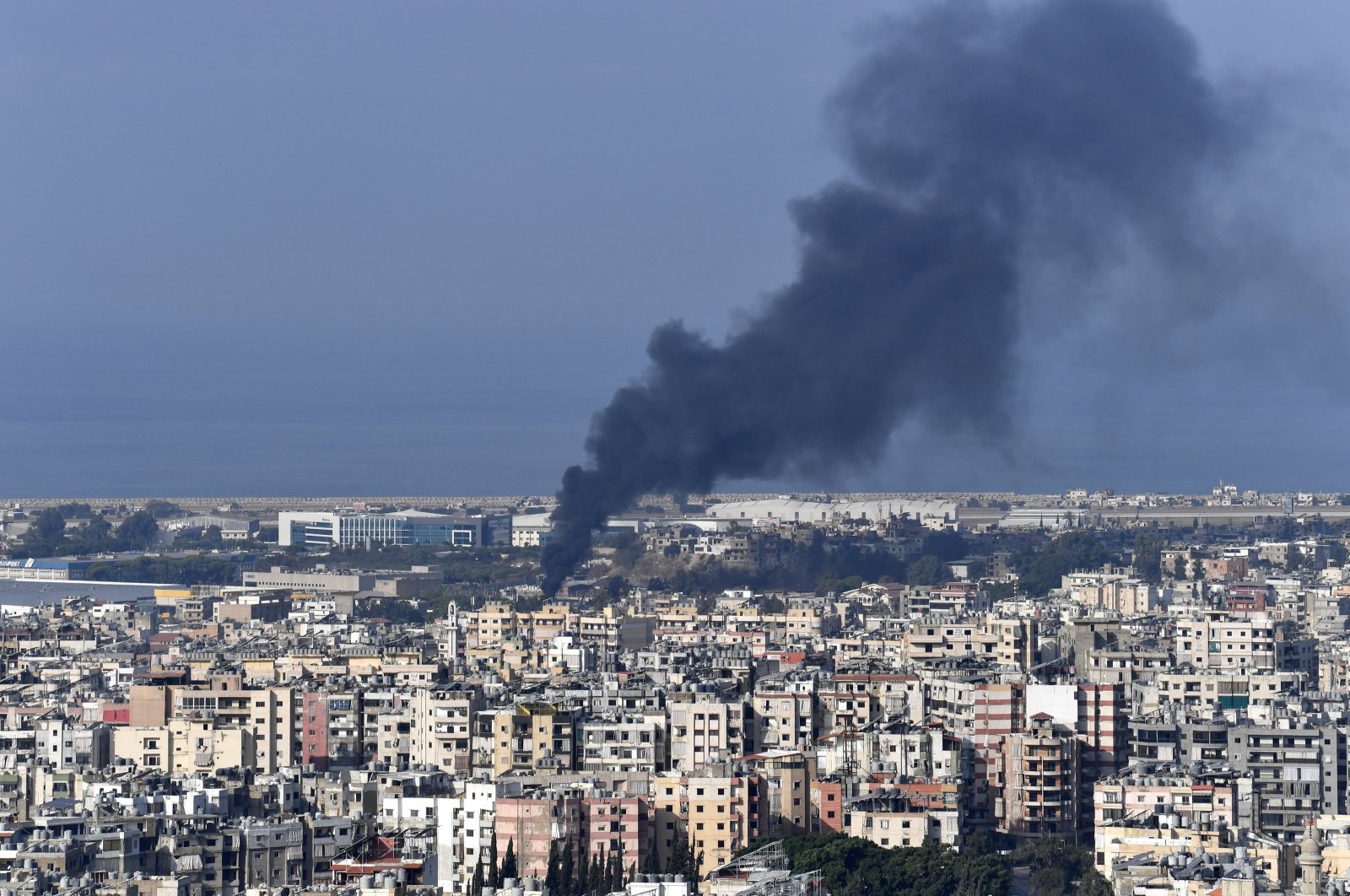 Smoke billows after an Israeli airstrike on Dahieh, a southern suburb of Beirut, Lebanon, Oct. 16, 2024. (EPA Photo)