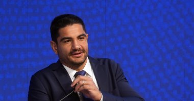 Taha Akgül speaks during the "Citizen Diplomat Project: Türkiye&#039;s Global Representation in Sports Program" organized by the Presidency&#039;s Directorate of Communications, Ankara, Türkiye, Oct. 16, 2024. (AA Photo)