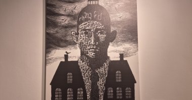 Artwork from the "Franz Kafka 1883-1924" exhibition, Istanbul, Türkiye, Oct. 16, 2024. (Photo by Ayşe Sena Aykın)