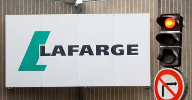 The logo of French concrete maker Lafarge is seen in Paris, France, Sept. 3, 2020. (Reuters Photo)