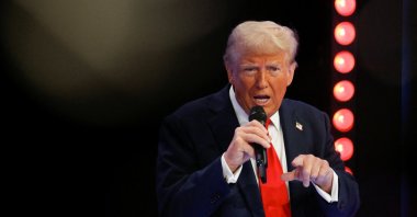 Republican presidential nominee and former U.S. President Donald Trump participates in a program in Doral, Florida, U.S., Oct. 16, 2024. (Reuters Photo)
