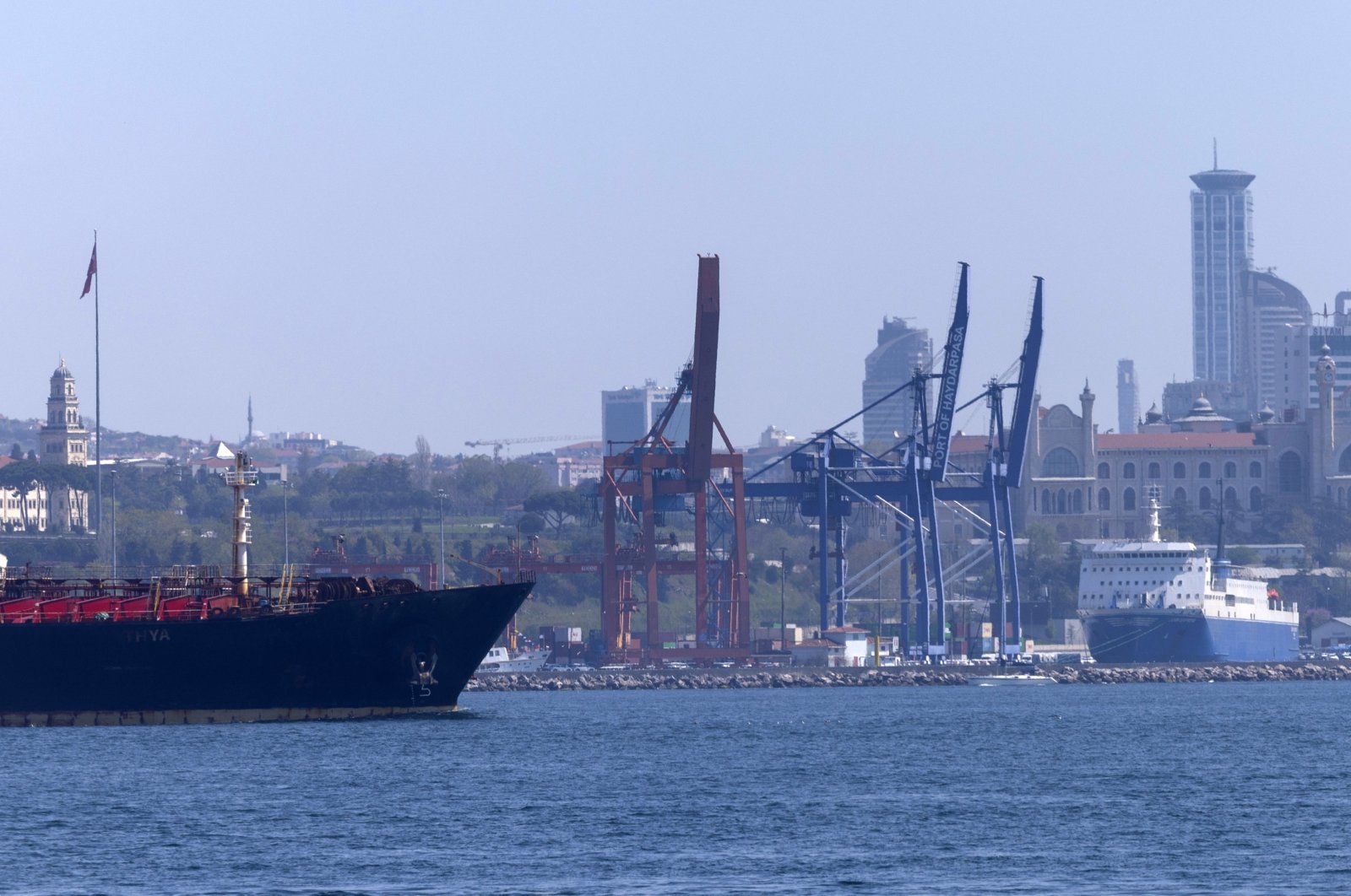 A general view of the Port of Haydarpaşa, Istanbul, Türkiye, April 9, 2024. (EPA Photo)