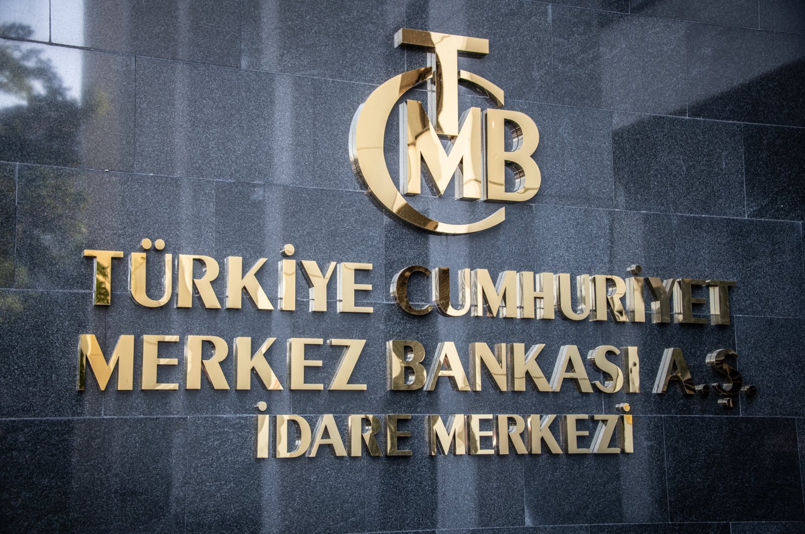 The entrance sign of the building housing the Central Bank of the Republic of Türkiye (CBRT), Ankara, Türkiye, Sept. 24, 2022. (Reuters Photo)