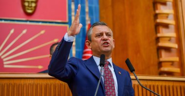 Main opposition Republican People&#039;s Party (CHP) Chairperson Özgür Özel delivers a speech at his party group meeting, Ankara, Türkiye, Oct. 15, 2024. (AA Photo)