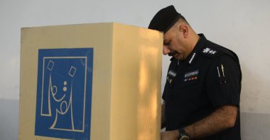 Security forces in Iraq's Kurdistan Regional Government (KRZ) cast their votes at polling stations in Irbil, Iraq, Oct. 18, 2024. (AA Photo)