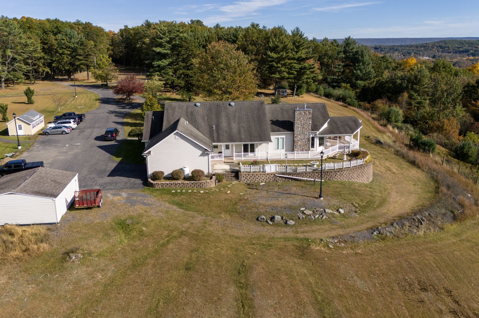 An aerial view of the last residence of Fetullah Gülen in Saylorsburg, Pennsylvania, U.S., Oct. 13, 2024. (AA Photo)