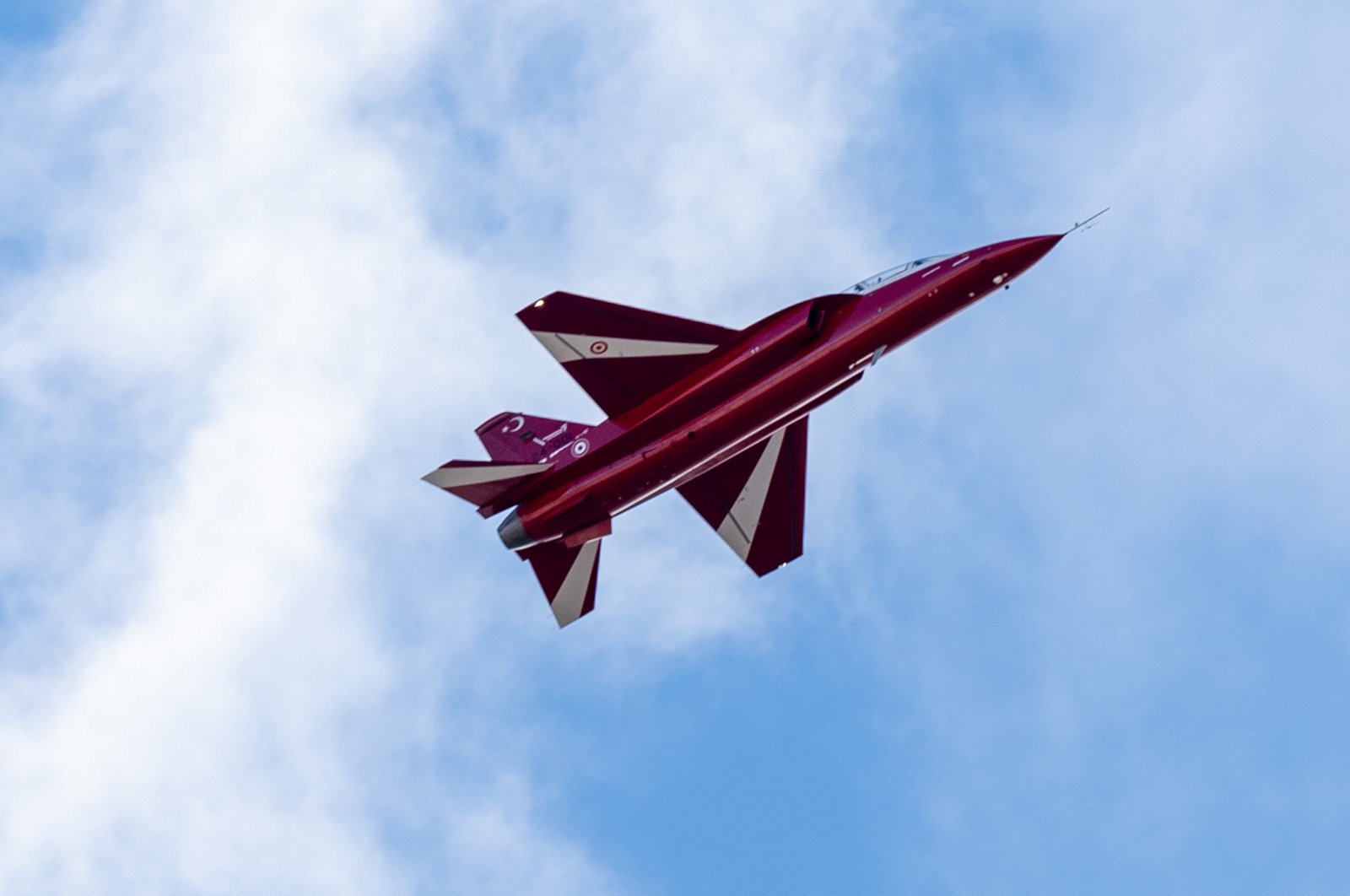 Developed by Turkish Aerospace Industries Inc. (TAI), Hürjet was seen taking off from Mürted Air Base for its first supersonic flight test, Ankara, Türkiye, Oct. 21, 2024. (AA Photo)