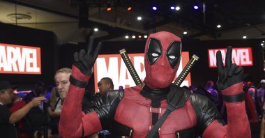 Jesus Rodriquez, dressed as Deadpool, poses for a photo at Comic-Con International, San Diego, U.S., July 25, 2024. (AP Photo)