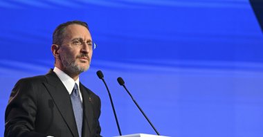 Communications Director Fahrettin Altun speaks at the opening of the 61st General Assembly of the Asia-Pacific Broadcasting Union (ABU), Istanbul, Türkiye, Oct. 22, 2024. (AA Photo)