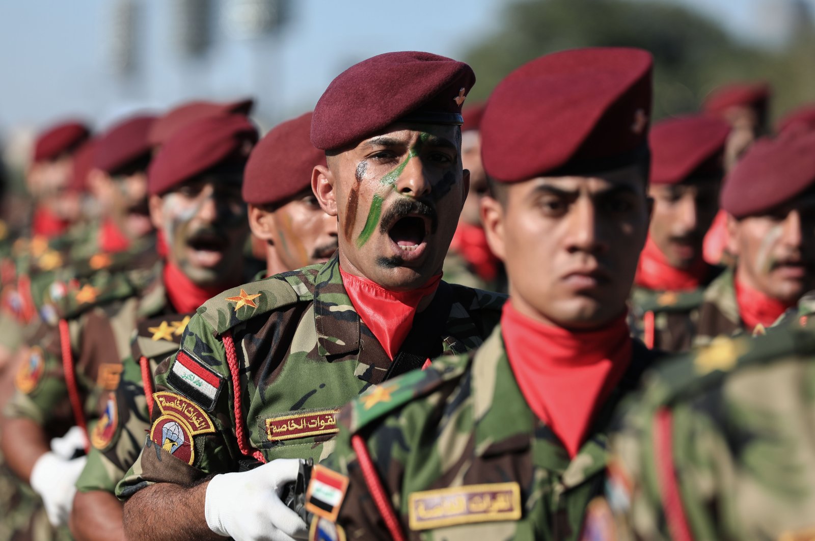 Soldiers take part in a military parade in Baghdad, Iraq, Jan. 6, 2024. (Getty Images)