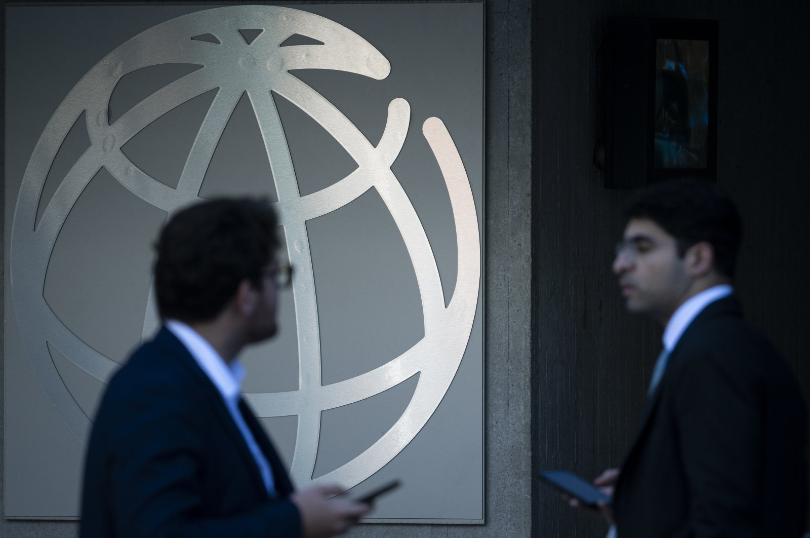 The World Bank Group (WBG) logo is seen on its headquarters during the International Monetary Fund (IMF) and World Bank Group 2024 Annual Meetings, Washington, U.S., Oct. 21, 2024. (Reuters Photo)