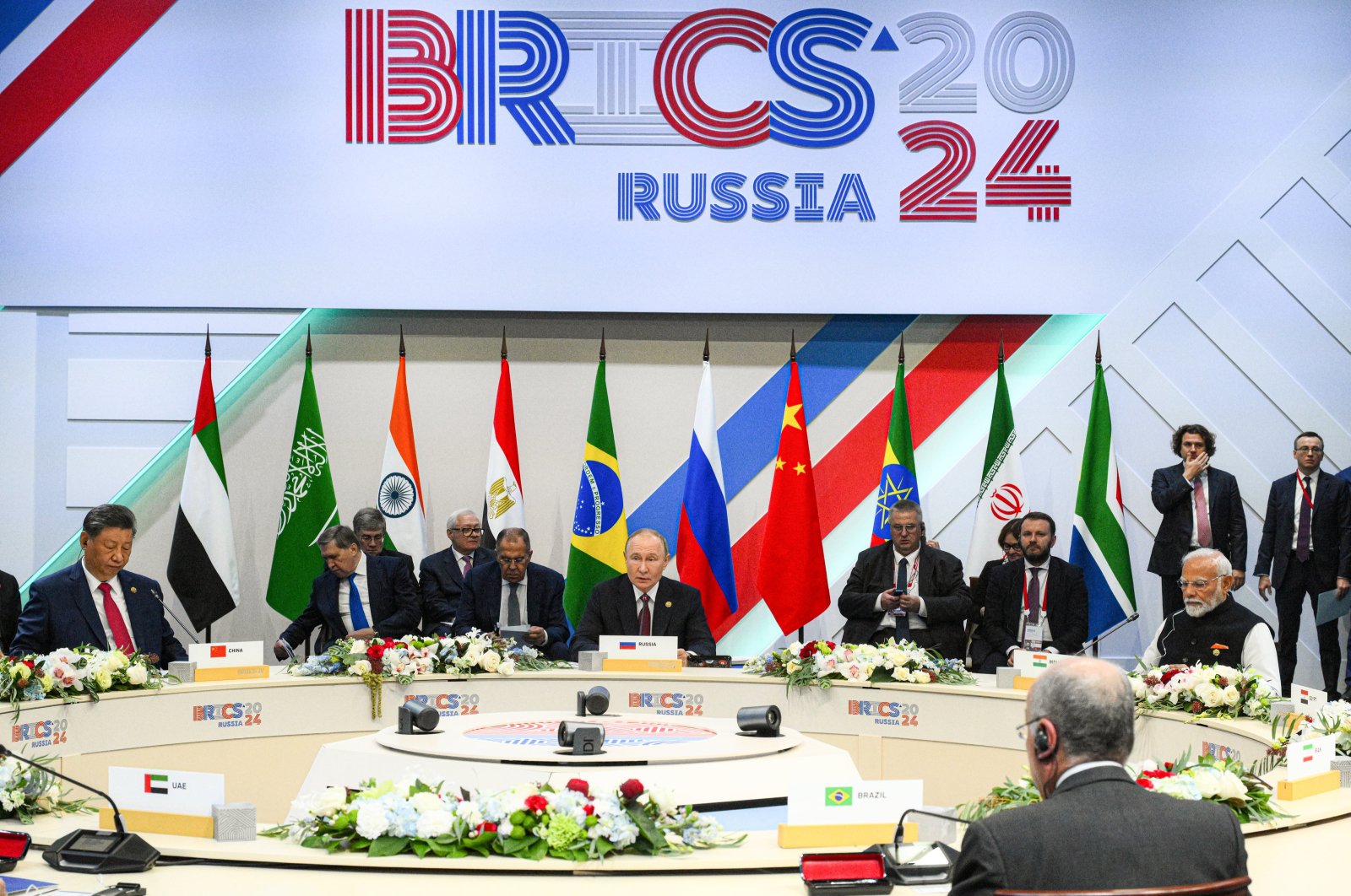 BRICS leaders gather at the group&#039;s 2024 flagship summit in Kazan, Russia, Oct. 23, 2024. (AA Photo)