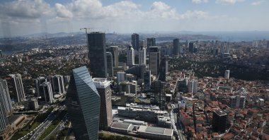 A general view of financial and commercial neighborhood Levent, where many of leading banks and companies have their headquarters, Istanbul, Türkiye, Aug. 16, 2018. (AP Photo)