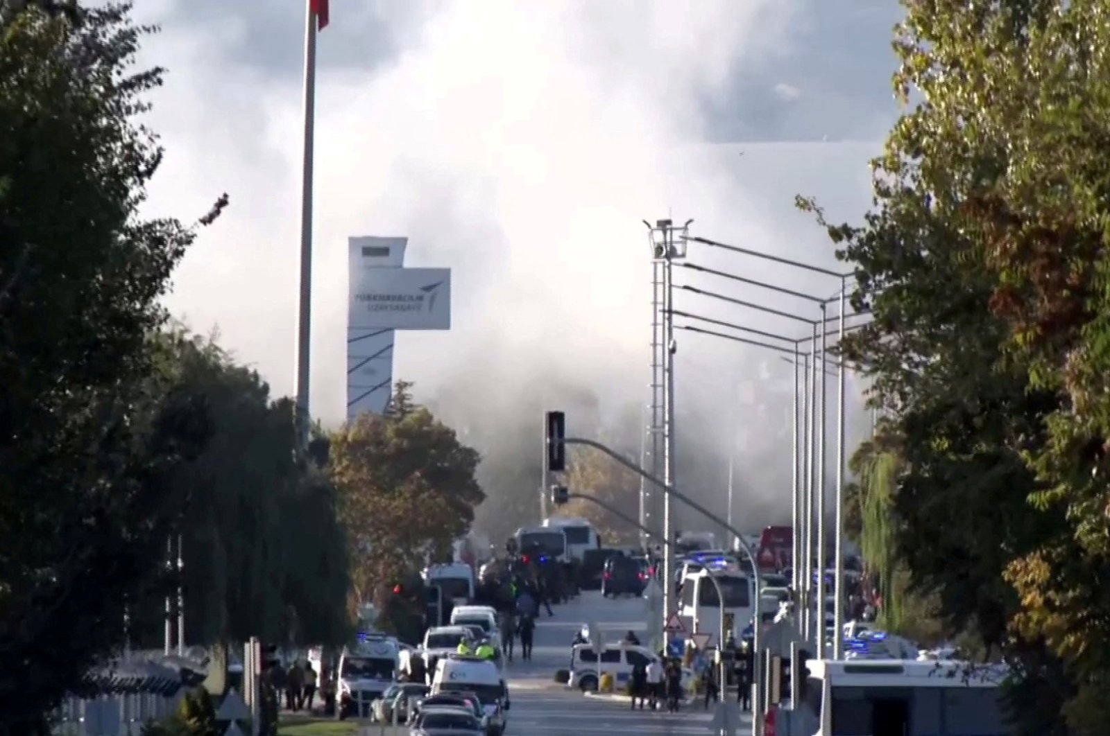 Smoke rises from the headquarters of aviation company TUSAŞ, where three people were killed and five others wounded in an attack, near Kahramankazan, Ankara, Türkiye, Oct. 23, 2024. (Reuters Photo)