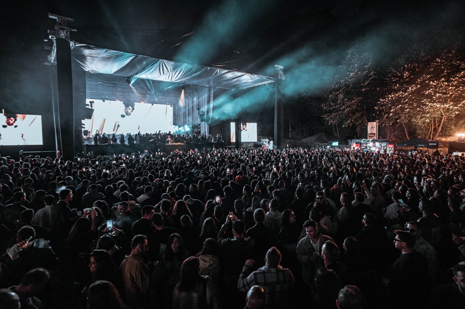 Black Coffee performs on stage with a crowd in attendance at the Maximum Uniq concert, Istanbul, Türkiye, Oct. 12, 2024. (AA Photo)