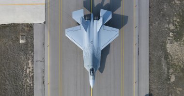 Türkiye&#039;s first indigenous fighter jet, Kaan, developed by the Turkish Aerospace Industries (TAI), is seen on a runway, Ankara, Türkiye, in this undated photo. (IHA Photo)