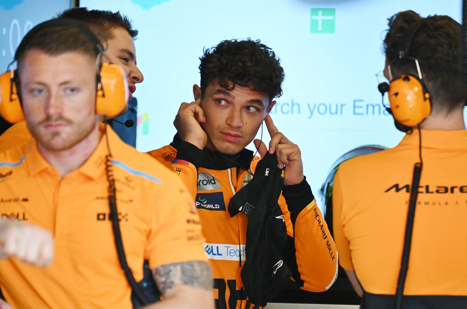 McLaren&#039;s British driver Lando Norris prepares to race during the practice session for the U.S. Formula One Grand Prix at the Circuit of the Americas, Austin, Texas, U.S., Oct. 18, 2024. (AFP Photo)