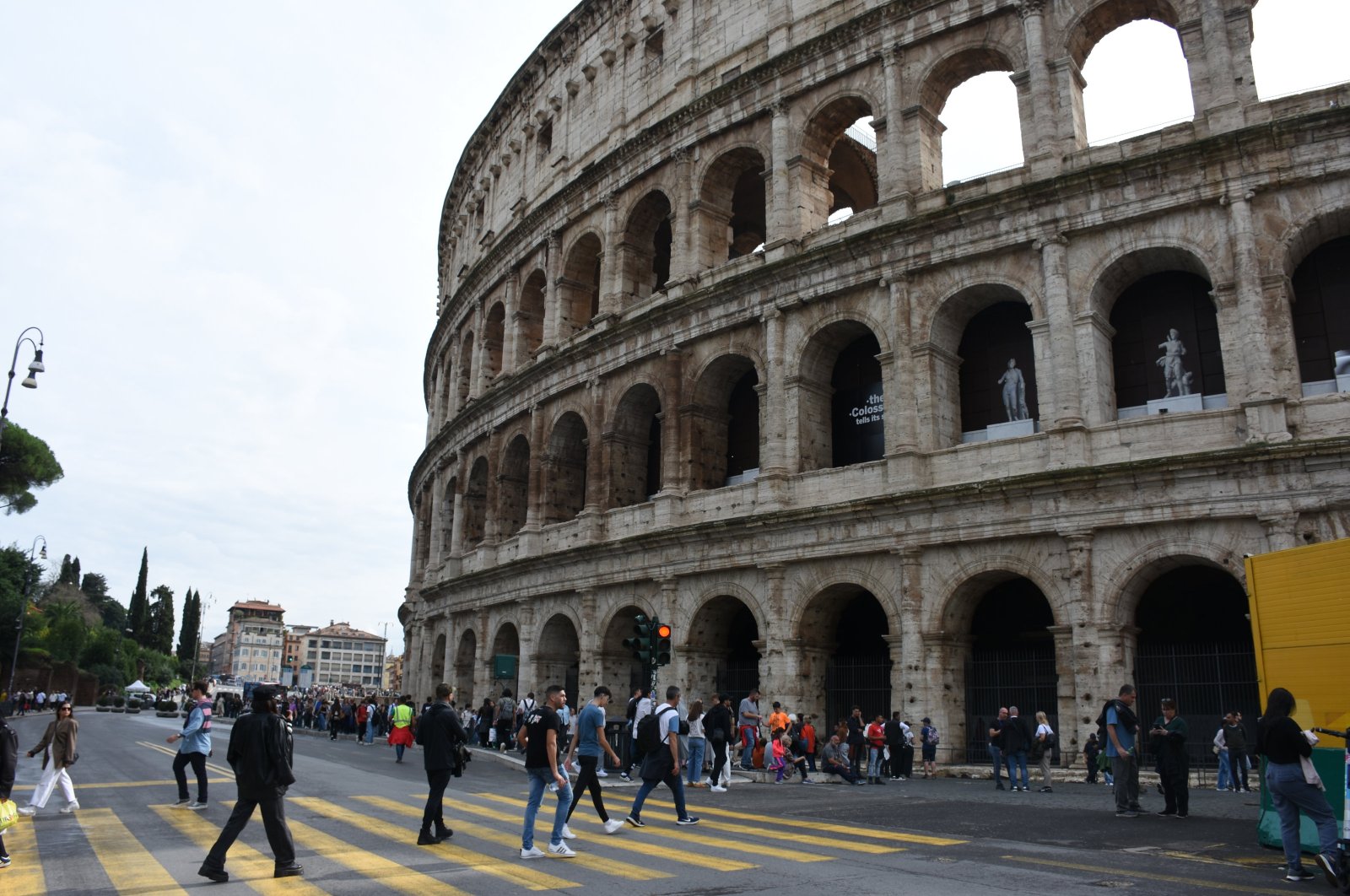 People walk outside the Colosseum, Rome, Italy, Oct. 24, 2024. (AA Photo)