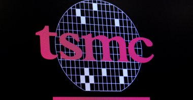 The company logo for Taiwan Semiconductor Manufacturing Company (TSMC) is displayed on a screen on the floor of the New York Stock Exchange (NYSE), New York City, U.S., Sept. 26, 2023. (Reuters Photo)