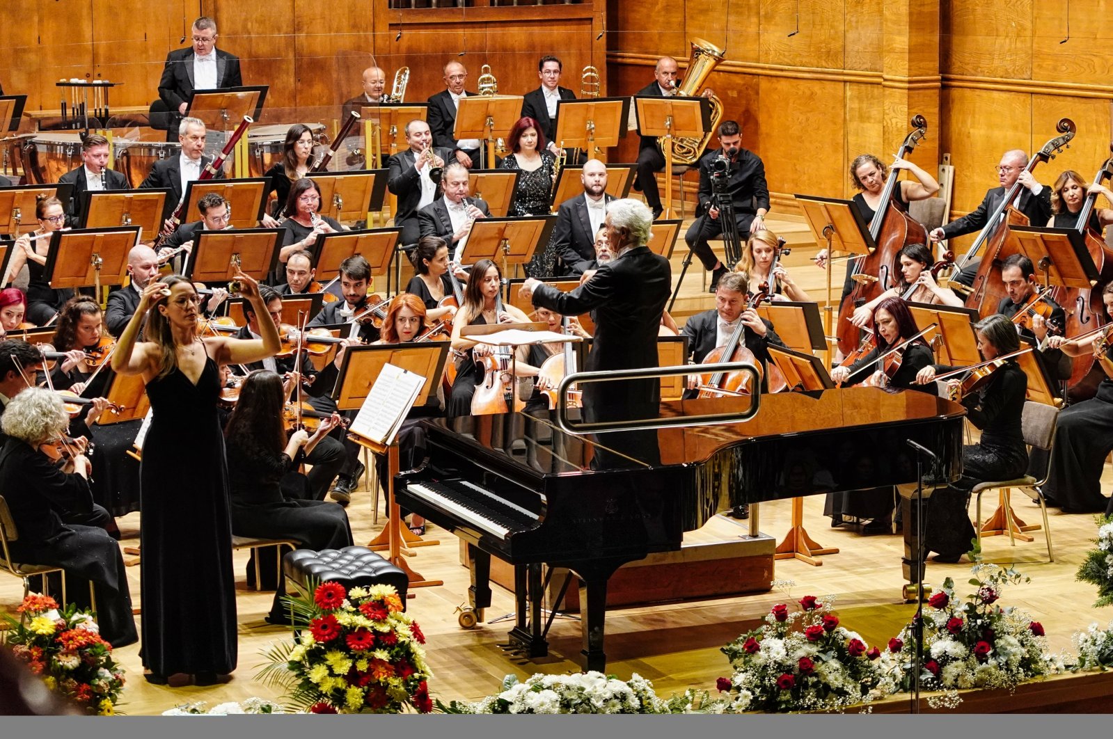 The Izmir State Symphony Orchestra performs a special concert to celebrate the 101st anniversary of Türkiye&#039;s Republic Day, Sofia, Bulgaria, Oct. 26, 2024. (AA Photo)