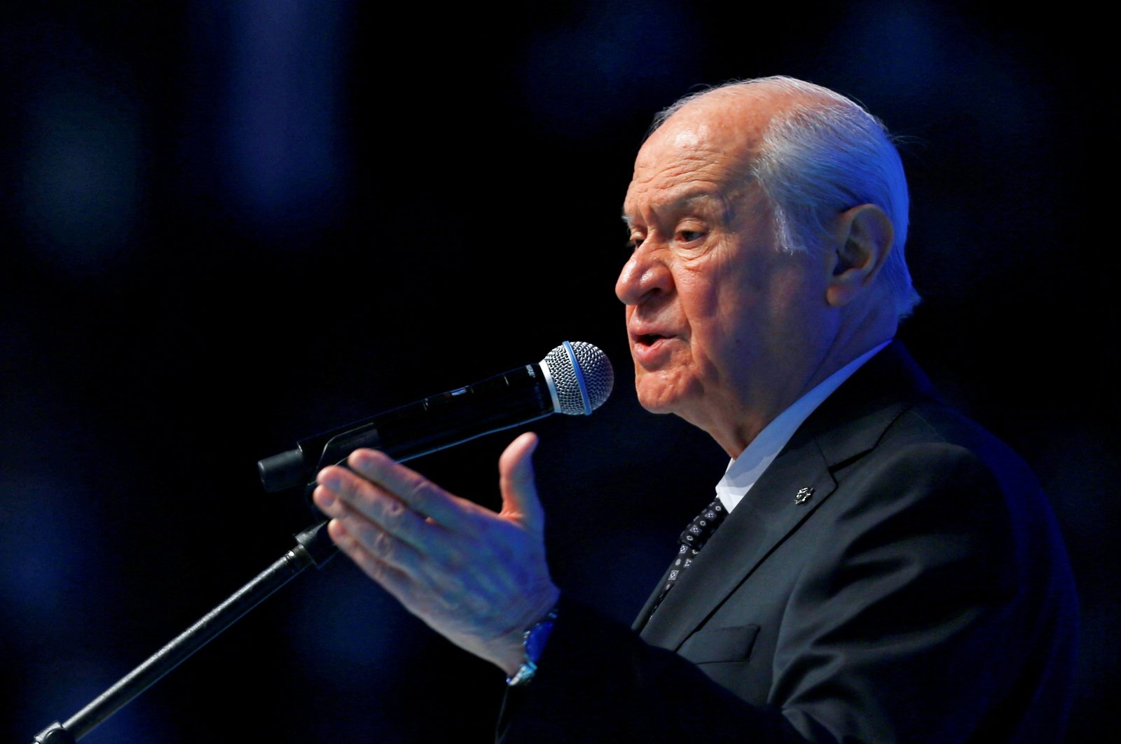 Devlet Bahçeli, leader of the Nationalist Movement Party (MHP), makes a speech, Ankara, Türkiye, March 18, 2021. (Reuters Photo)