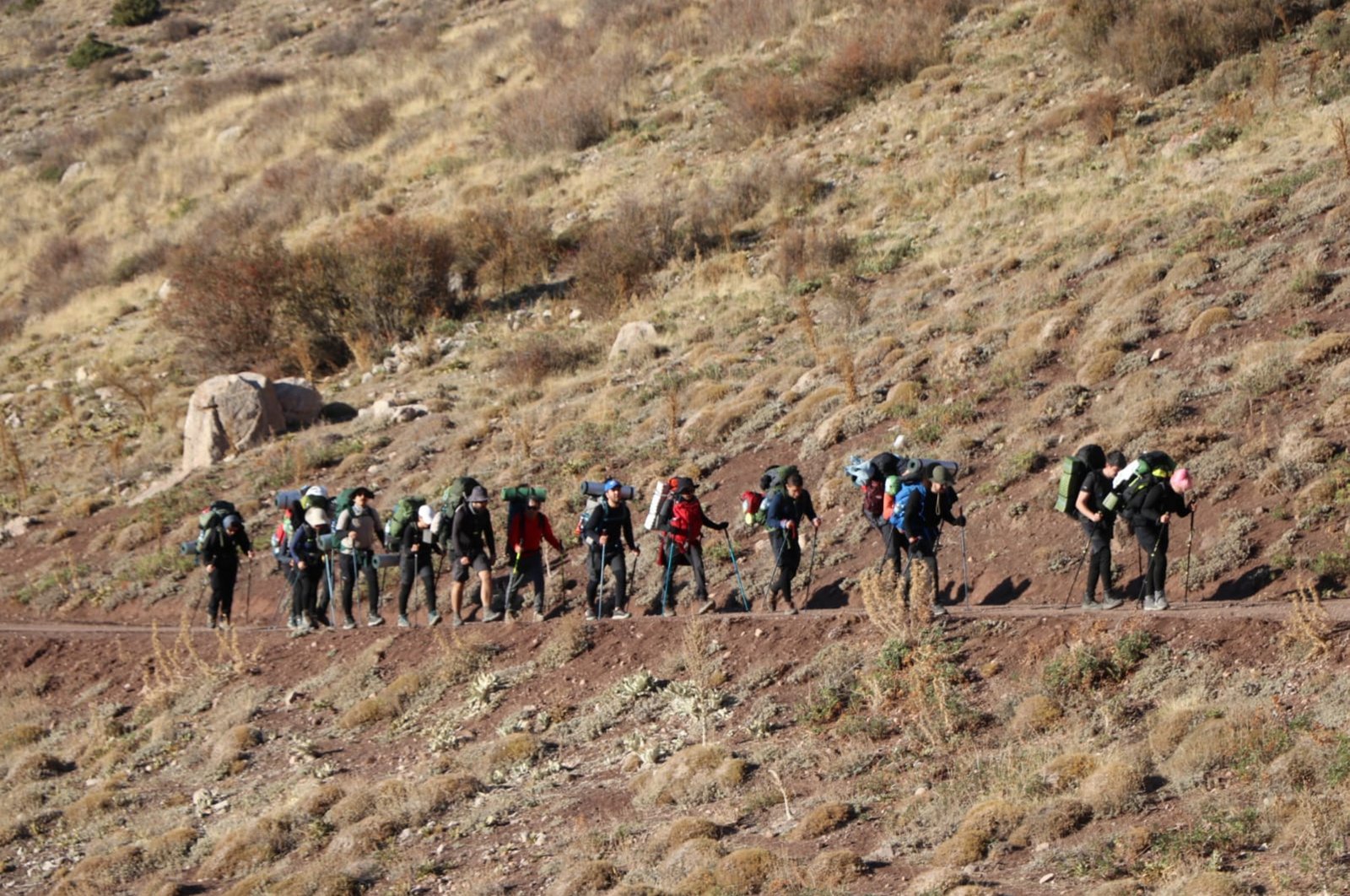 Climbers ascend the peaks of Aladağlar on the 101st anniversary of the Republic, Niğde, Türkiye, Oct. 26, 2024. (AA Photo)