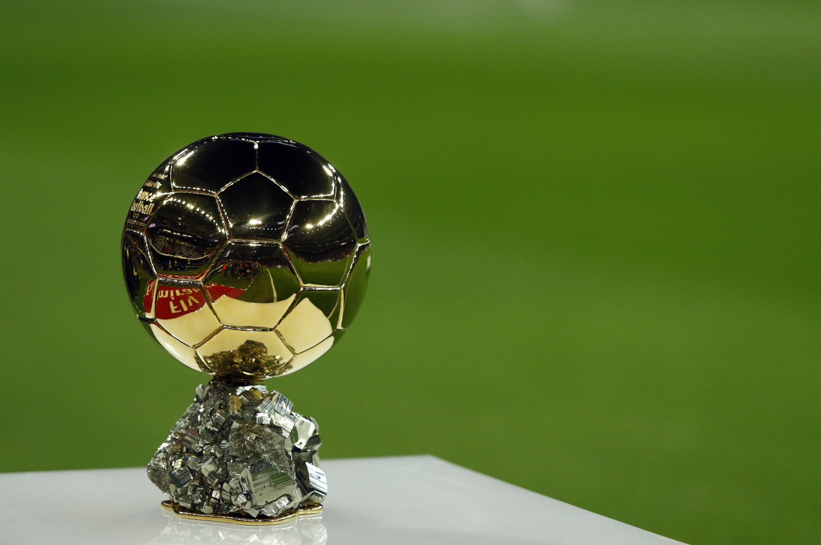 The Ballon D&#039;or seen before the La Liga football match between Real Madrid and Rayo Vallecano at the Estadio Santiago Bernabéu in Madrid, Spain, Dec. 15, 2018. (Getty Images)