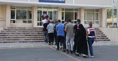 Gendarmerie officers detain 13 Daesh suspects in an operation in southern Mersin province, Türkiye, Oct. 18, 2024. (DHA Photo)