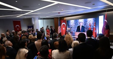 Guests gather at the Türkevi in New York City to celebrate Republic Day and the 101st anniversary of Türkiye, New York, U.S., Oct. 27, 2024. (AA Photo)