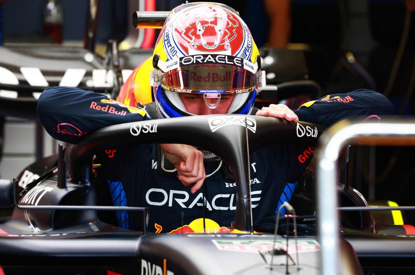 Red Bull&#039;s Max Verstappen ahead of Mexico City Grand Prix practice at the Autodromo Hermanos Rodriguez, Mexico City, Mexico, Oct. 26, 2024. (AA Photo)