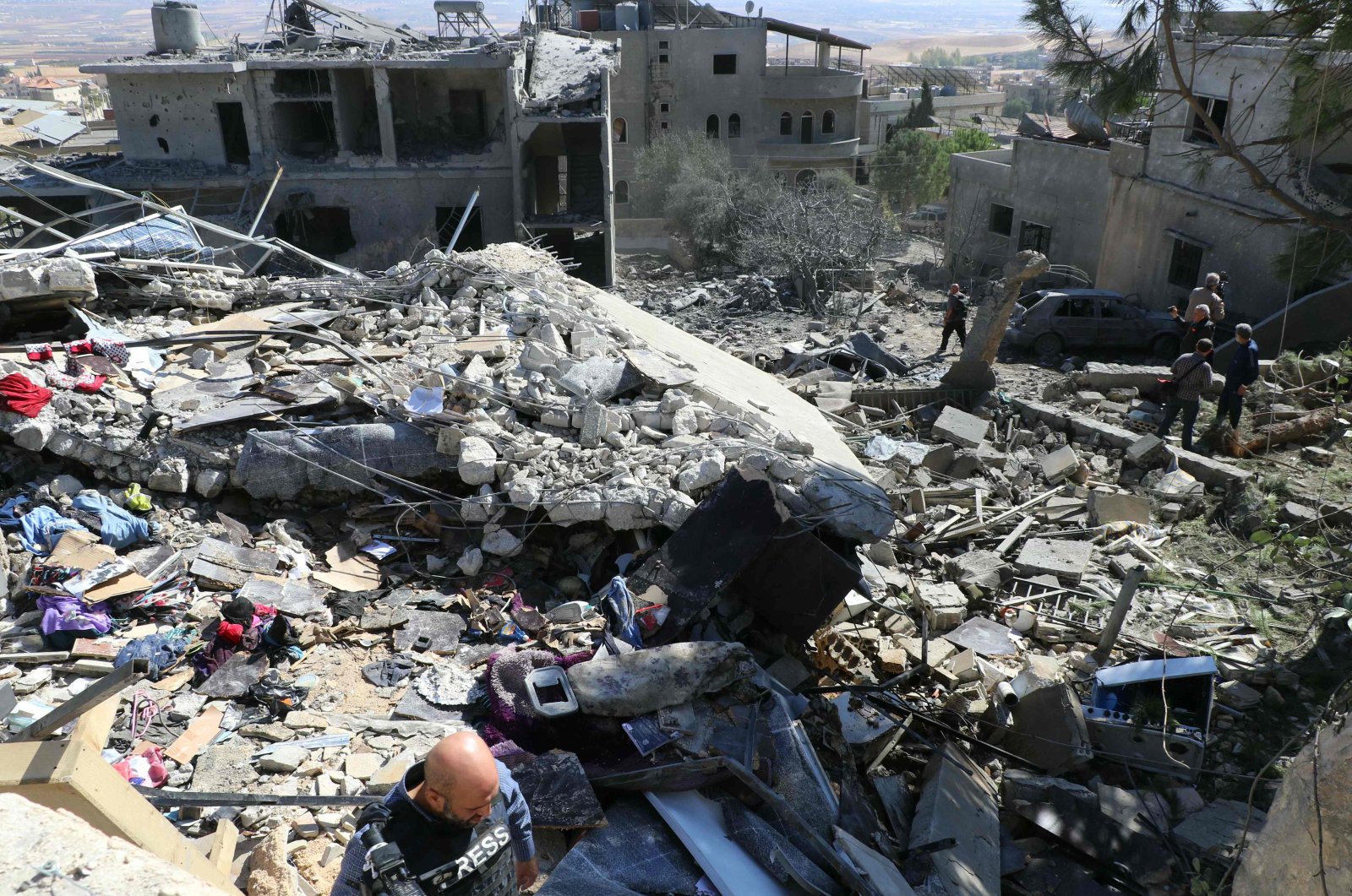 This picture shows the destruction at the site of an Israeli airstrike in eastern Bekaa Valley, Lebanon, Oct. 28, 2024. (AFP Photo)