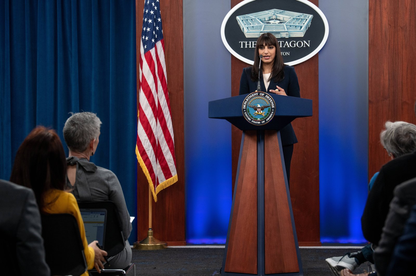 Deputy Pentagon Press Secretary Sabrina Singh speaks during an on-camera press briefing at the Pentagon, Washington, D.C., Jan. 26, 2023. (Reuters File Photo)