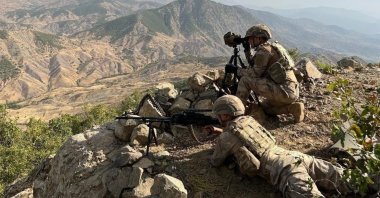 Soldiers are seen during Operation Eren Blockade Autumn Winter-2 Martyr Gendarmerie Specialist Sergeant Ali Şirin in rural Diyarbakır, southeastern Türkiye, Oct. 9, 2022. (AA Photo)