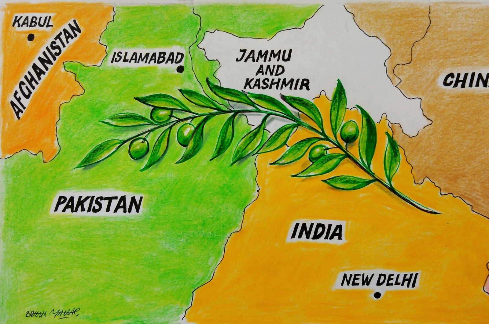 &quot;If Pakistan is stable and strong, it will have a pull factor like a magnet for others to come and reinforce its foundations, but if it is divided and broken, everyone will want to pack up and move away.&quot; (Illustration by Erhan Yalvaç)