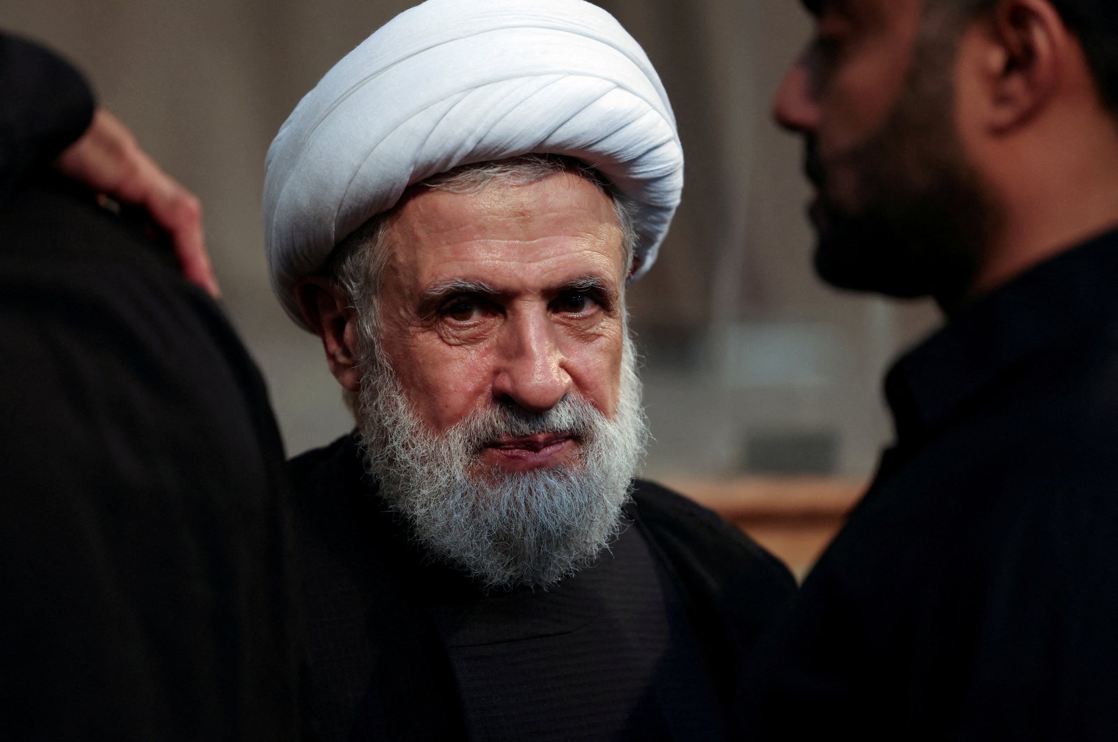 Lebanese group Hezbollah&#039;s deputy leader Naim Kassem seen at a funeral in Beirut, Lebanon, Aug. 2, 2024. (Reuters Photo)