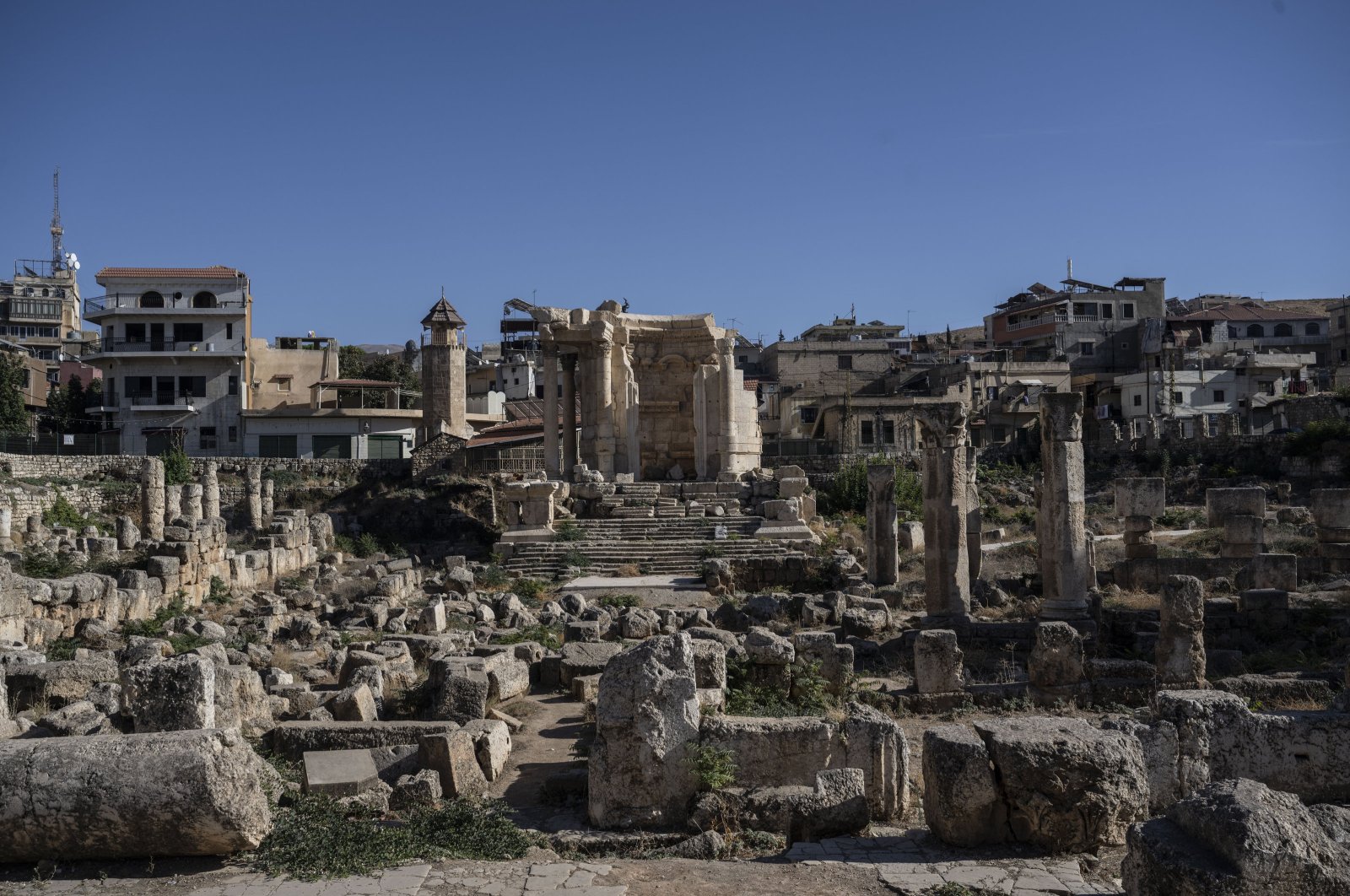 Panoramic view of the UNESCO World Heritage Site Baalbek in the Beqaa Valley, Lebanon, Oct. 25, 2024. (AA Photo)