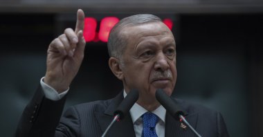 President Recep Tayyip Erdoğan speaks at a parliamentary meeting of his ruling Justice and Development Party (AK Party) in the capital Ankara, Türkiye, Oct. 30, 2024. (AA Photo)