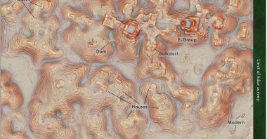 A Lidar image shows what archeologists in Mexico say is a newly discovered lost Mayan city, which they named Valeriana, hidden deep in the southern jungle of Campeche, Mexico, in this undated handout released Oct. 29, 2024. (Reuters Photo)