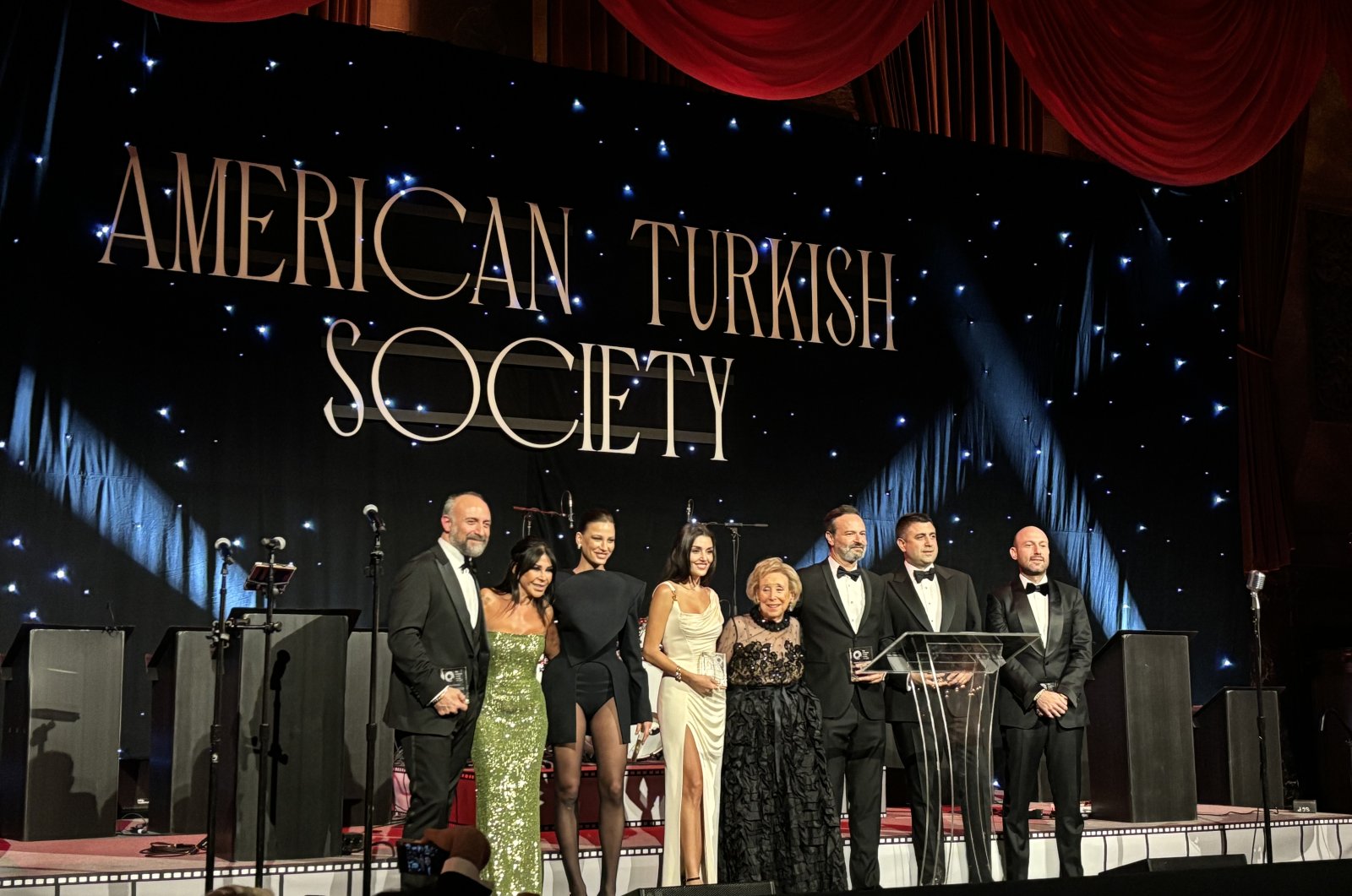 Turkish actors and producers receive their awards at the Annual Gala organized by the American Turkish Society in New York City, U.S., Oct. 28, 2024. (Courtesy of Funda Karayel)