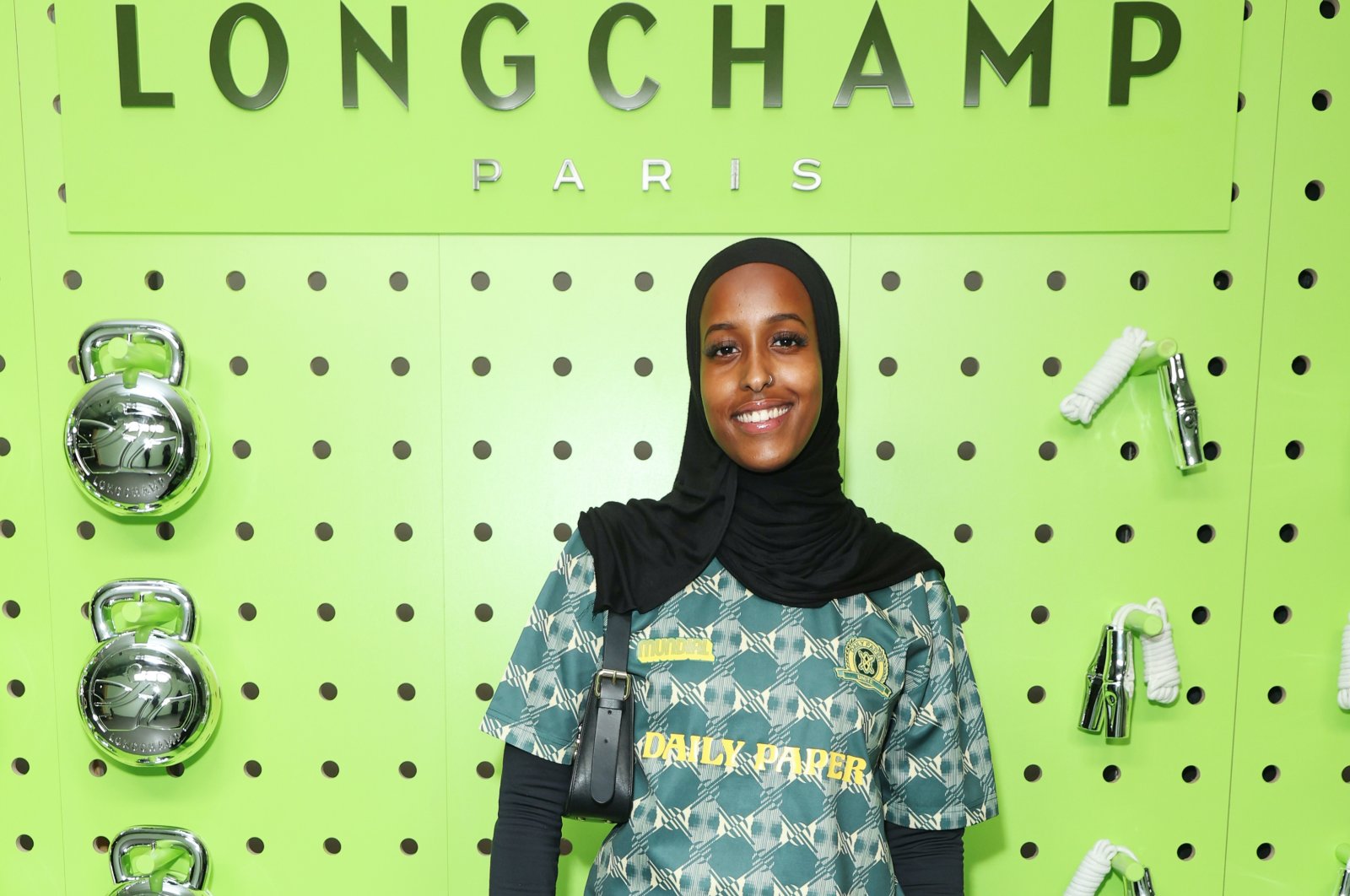 Iqra Ismail attends the Energy by Longchamp London immersive multi-room exhibition, London, U.K., Sept. 4, 2024. (Getty Images Photo)