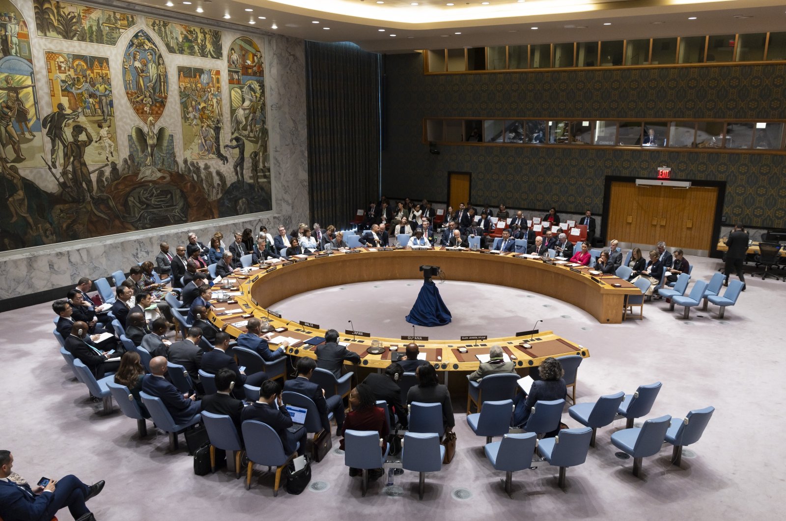  A high-level United Nations Security Council meeting held on the sidelines of the ongoing General Debate of the 79th session of the United Nations General Assembly at United Nations Headquarters in New York, Sept. 24, 2024. (EPA Photo)